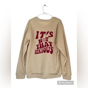 SHEIN EZwear Slogan Graphic Thermal Lined Sweatshirt